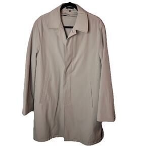 Calvin Klein Mens Tan Overcoat Lined Jacket 38R Wool Blend Classic Fit Zip